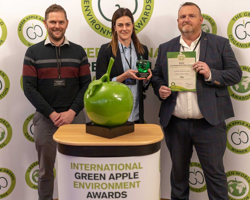 Redrow accepting a Green Apple Award at the Houses of Parliament